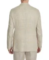 Mens Beige Plain Wool Linen Formal Suit Back