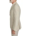 Mens Beige Plain Wool Linen Formal Suit Side