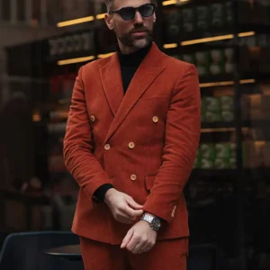 Mens Best Burnt Sienna Corduroy Suit Main