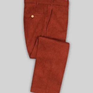 Mens Best Burnt Sienna Corduroy Suit Pant