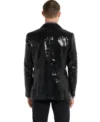 Mens Black 2 Piece Sequin 70s Slim Fit Suit Back