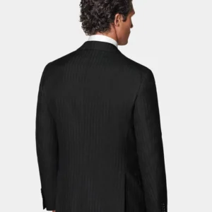 Mens Black 2 Piece Slim Fit Formal Suit Back