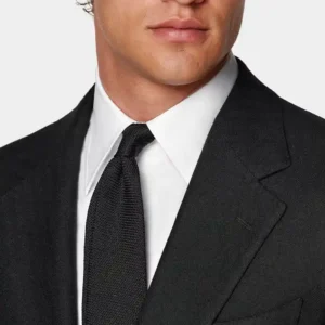 Mens Black 2 Piece Slim Fit Formal Suit Collar