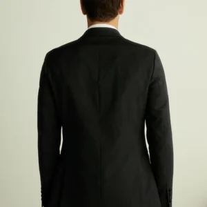 Mens Black Modern Fit Double Breasted Tuxedo Back