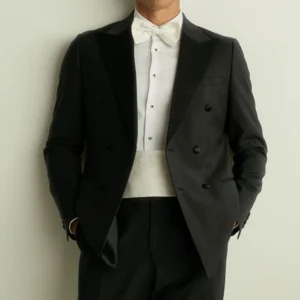 Mens Black Modern Fit Double Breasted Tuxedo Main