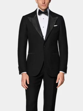 Mens Black Notch Lapel Slim Fit Tuxedo