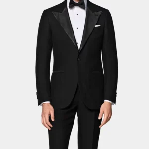 Mens Black Notch Lapel Slim Fit Tuxedo
