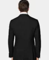 Mens Black Notch Lapel Slim Fit Tuxedo Back
