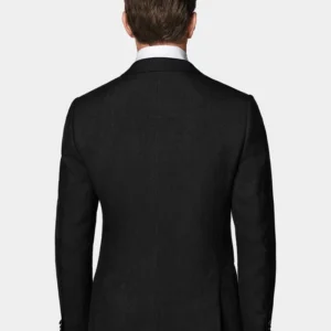 Mens Black Notch Lapel Slim Fit Tuxedo Back