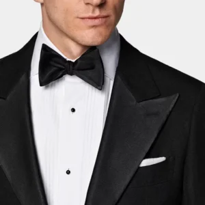 Mens Black Notch Lapel Slim Fit Tuxedo Collar