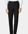 Mens Black Notch Lapel Slim Fit Tuxedo Trouser
