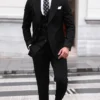 Mens Black Slim Fit Three Piece Suit