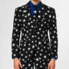 Mens Black Starstruck Printed 2024 Suit