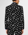 Mens Black Starstruck Printed 2024 Suit Back