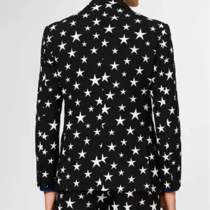 Mens Black Starstruck Printed 2024 Suit Back