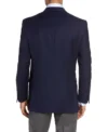 Mens Blue And Grey Classic Fit Wool Blazer Back