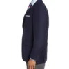 Mens Blue And Grey Classic Fit Wool Blazer Right Side