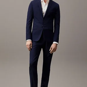 Mens Blue Slim Fit Shawl Lapel Suit Main