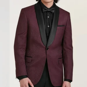 Mens Burgundy Slim Fit Tuxedo For Wedding