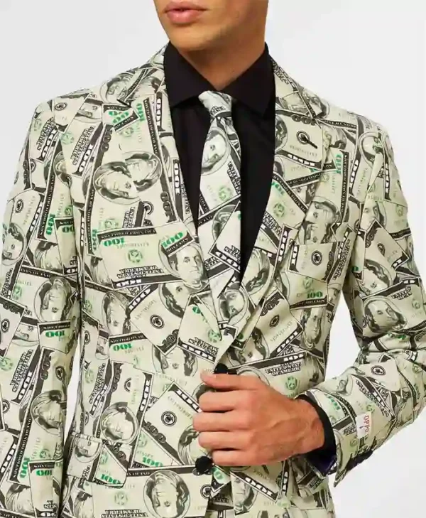Mens Cashanova Printed Party Suit Hands on