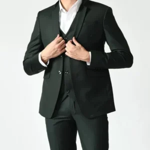 Mens Classic 3 Piece Royal Green Wedding Suit