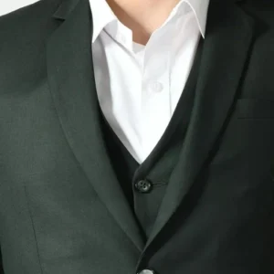 Mens Classic 3 Piece Royal Green Wedding Suit Collar