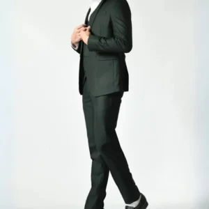 Mens Classic 3 Piece Royal Green Wedding Suit Side