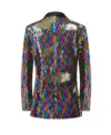 Mens Colorful Rainbow Slim Fit Sequin Tuxedo Back