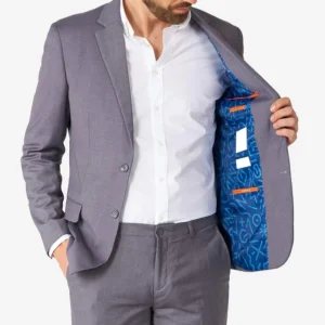 Mens Daily Dark Grey 2 Piece Stylish Suit Closure