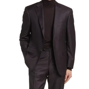 Mens Dark Brown Regular Fit Suit