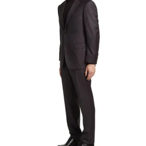 Mens Dark Brown Regular Fit Suit Side