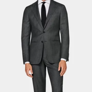 Mens Dark Grey 2 Piece Slim Fit Wedding Suit