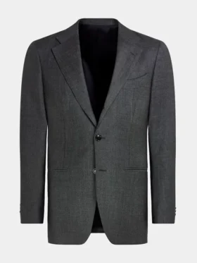 Mens Dark Grey 2 Piece Slim Fit Wedding Suit Blazer