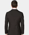 Mens Deep Dark Brown 2 Piece Formal Suit Back