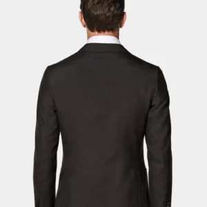 Mens Deep Dark Brown 2 Piece Formal Suit Back