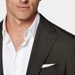 Mens Deep Dark Brown 2 Piece Formal Suit Collar