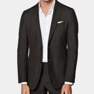 Mens Deep Dark Brown 2 Piece Formal Suit Front