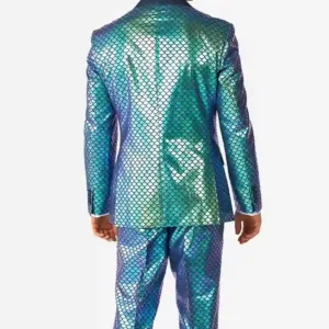 Mens Fancy Fish Two Piece Stylish Suit Back