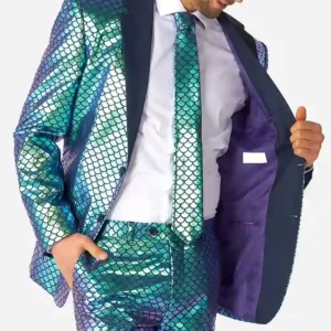 Mens Fancy Fish Two Piece Stylish Suit Closure