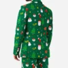 Mens Festivity Green 2 Piece Stylish Suit Back