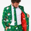 Mens Festivity Green 2 Piece Stylish Suit Closure