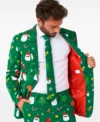 Mens Festivity Green 2 Piece Stylish Suit Closure