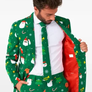 Mens Festivity Green 2 Piece Stylish Suit Closure