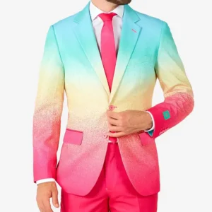 Mens Funky Fade Stylish 2 Piece Party Suit