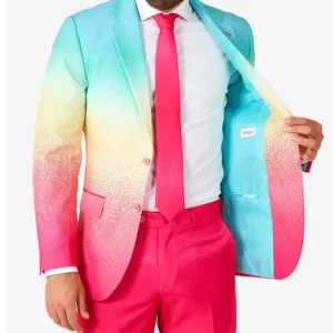 Mens Funky Fade Stylish 2 Piece Party Suit Open