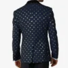 Mens Goldy Dots Blue Stylish Tuxedo Back