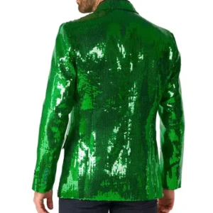 Mens Green 2 Piece Stylish Sequin Suit Back