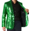 Mens Green 2 Piece Stylish Sequin Suit Closure