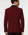 Mens Hot Burgundy Two Piece Slim Fit Suit Back