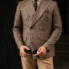 Mens Light Brown And cream Mixed Two Piece Suit